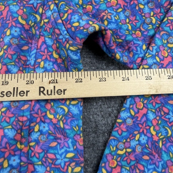 Chubbies Sweatshirt Mens Large Blue Tee Spade Quilted 1/4 Zip Floral Tropical - Picture 8 of 9